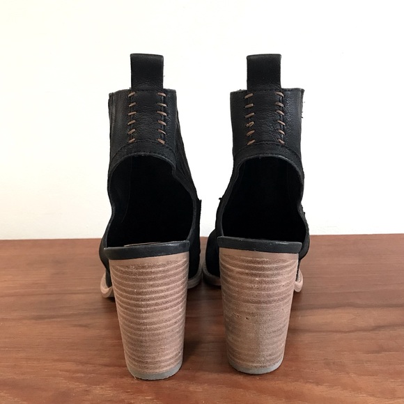 Dolce Vita | Open Heel Suede Leather Ankle Boots Black - Picture 4 of 8